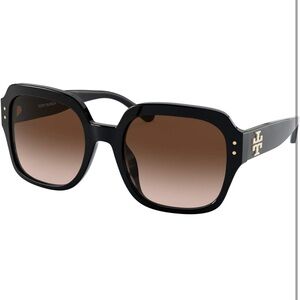Tory Burch Black and Brown Oversized Sunglasses